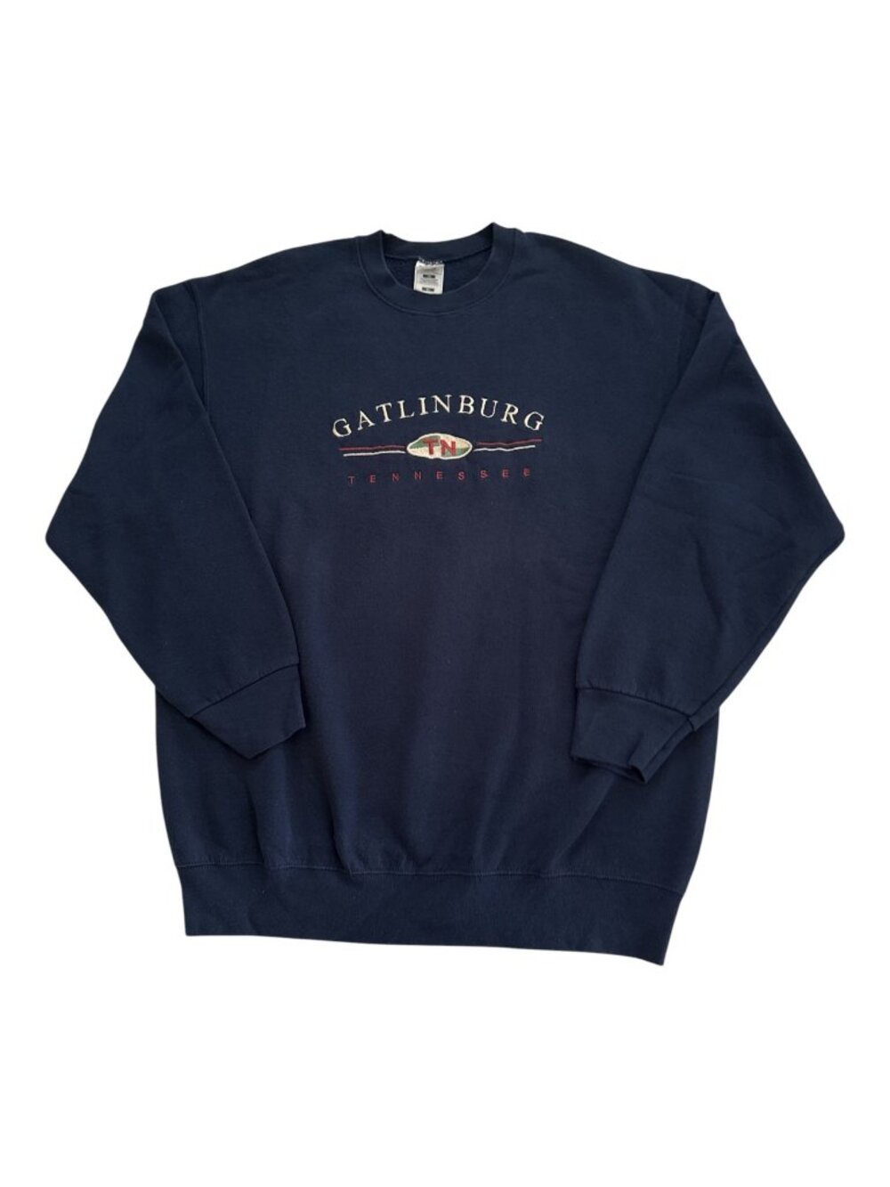 Vintage Gatlinburg Tennessee Sweatshirt Fruit Of The Loom BEST Navy Crewneck XL - Picture 1 of 13